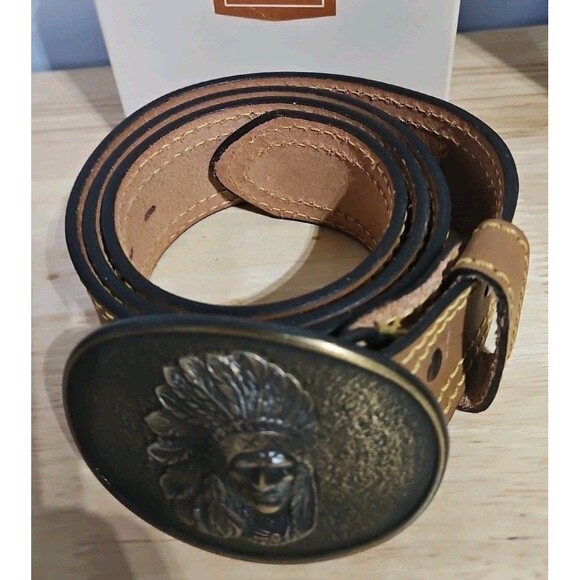 Vintage Sears Native American Belt Buckle W/ Belt. With Box. Size 36 - Picture 2 of 12